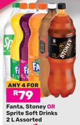 Fanta, Stoney Or Sprite Soft Drinks Assorted-For Any 4 x 2L