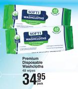 Softi Premium Disposable Washcloths-48 Wipes Per Pack