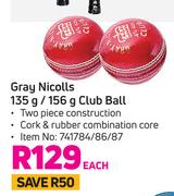 Gray Nicolls 135g/156g Club Ball-Each