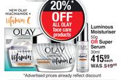 Olay Luminous Moisturiser 50g Or Super Serum 30ml-Each