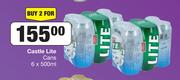 Castle Lite Cans-For 2 x 6 x 500ml