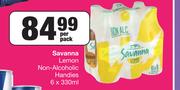 Savanna Lemon Non-Alcoholic Handies-6 x 330ml Per Pack