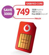 Vodacom Sim 12GB Red Core