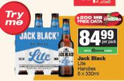 Jack Black Lite Handies-6 x 330ml Per Pack
