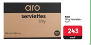 Aro 1 Ply Serviettes 3000 Piece-300mm x 200mm Each