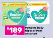 Pampers Baby Wipes 6 Pack Assorted-Each