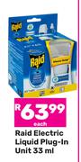 Raid Electric Liquid Plug In Unit-33ml Each
