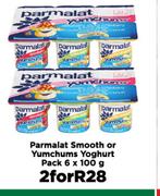 Parmalat Smooth Or Yumchums Yoghurt Pack-For 2 x 6 x 100g