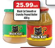 Black Cat Smooth Or Crunchy Peanut Butter-400g Each
