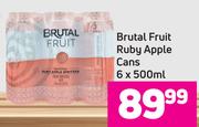 Brutal Fruit Ruby Apple Cans-6 x 500ml