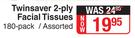 Twinsaver 2 Ply Facial Tissues 180 Pack (Assorted)
