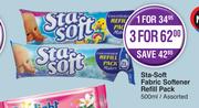 Sta Soft Fabric Softener Refill Pack Assorted-500ml