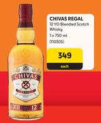 Chivas Regal 12 YO Blended Scotch Whisky-750ml Each