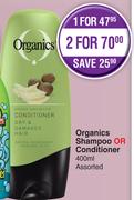 Organics Shampoo Or Conditioner Assorted-400ml