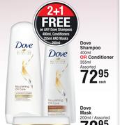 Dove Shampoo 400ml Or Conditioner 355ml Assorted-Each