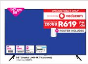 Samsung 147cm (58") Crystal UHD 4K TV CU7000-Home Internet 200GB