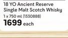 Glenfiddich 18 Yo Ancient Reserve Single Scotch Malt Whisky-750ml Each