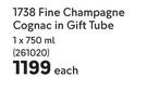 Remy Martin 1738 Fine Champagne Cognac In Gift Tube-750ml Each