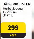 Jagermeister Herbal Liqueur-750ml Each