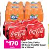 Coca-Cola, Fanta or Coca-Cola No Sugar-24 x 300ml Each