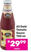 All Gold Tomato Sauce-700ml Each