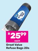 Great Value Refuse Bags-20s Pack Each