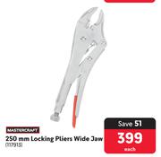 Mastercraft 250mm Locking Pliers Wide Jaw