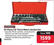 Mastercraft 24-Piece 1/2" Drive Metric Socket Set-Per Set