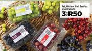 Red, White Or Black Seedless Grape Punnets-For 3