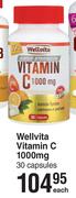 Wellvita Vitamin C 1000mg-30 Capsules Each