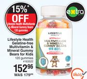 Lifestyle Health Gelatine Free Multivitamin & Mineral Gummy Bears For Kids-120 Gummies