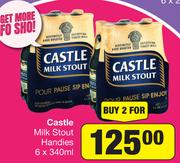 Castle Milk Stout Handies-For 2 x 6 x 340ml