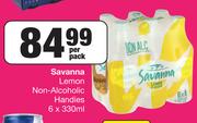 Savanna Lemon Non Alcoholic Handies-6 x 330ml Per Pack