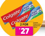 Colgate Triple Action Toothpaste-For 2 x 100ml