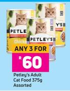 Petley's Adult Cat Food Assorted-For Any 3 x 375g
