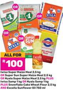 Iwisa Super Maize Meal 2.5kg & Iwisa Samp 1Kg Plus Snowflake Cake Wheat Flour 2.5Kg & More-For All