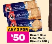 Bakers Blue Label Marie Biscuits-For Any 3  x 200g