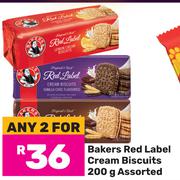 Bakers Red Label Cream Biscuits Assorted-For Any 2 x 200g