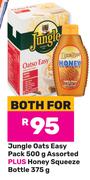 Jungle Oats Easy Pack 500g Assorted Plus Honey Squeeze Bottle 375g-For Both