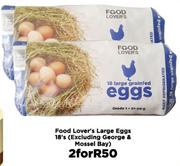 Food Lover's Large Eggs (Excluding George & Mossel Bay)-For 2 x 18's