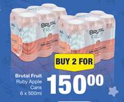 Brutal Fruit Ruby Apple Cans-For 2 x 6 x 500ml