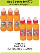 Rascals Fruit Drink (All Variants)-For 2 x 6 x 300ml