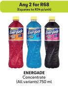 Energade Concentrate (All Variants)-For Any 2 x 750ml