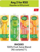 Rhodes 100% Fruit Juice Blend (All Variants)-For 2 x 1L