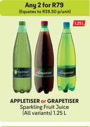 Appletiser & Grapetiser Sparkling Fruit Juice (All Variants)-For Any 2 x 1.25L
