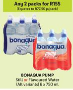 Bonaqua Pump Still Or Flavoured Water (All Variants)-For 2 x 6 x 750ml