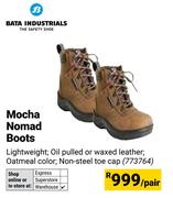 Bata Industrials Mocha Nomad Boots-Per Pair