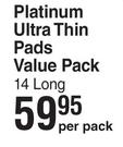 Always Platinum Ultra Thin Pads Value Pack 14 Long-Per Pack