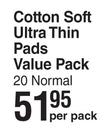 Always Cotton Soft Ultra Thin Pads Value Pack 20 Normal-Per Pack