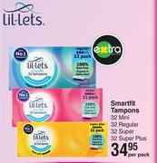 Lil-Lets Smartfit Tampons 32 Mini, 32 Regular, 32 Super, 32 Super Plus-Per Pack